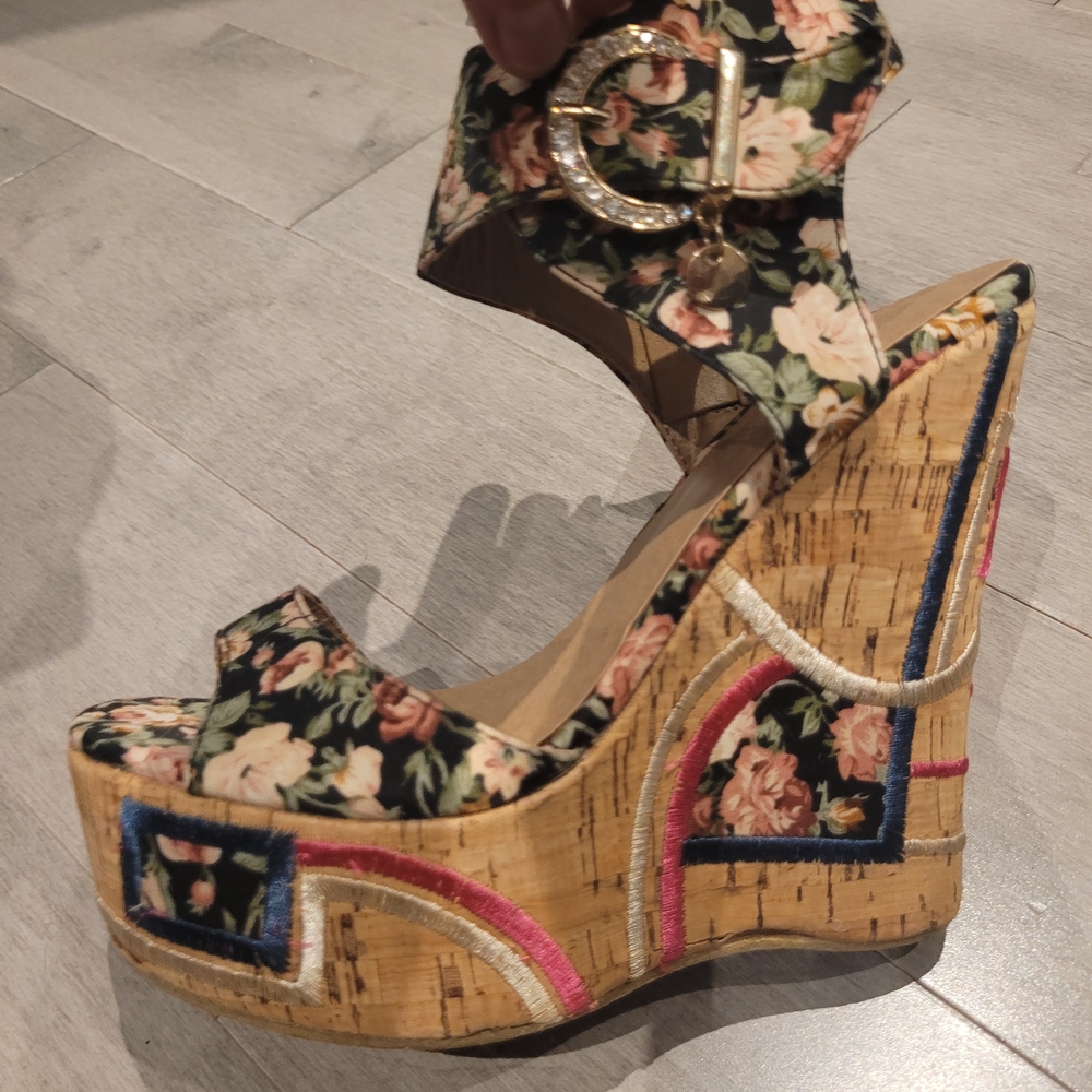Floral Wedge Sandals